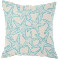 18"x18" Reversible Indoor/Outdoor Starfish And Wave Square Throw Pillow - Mina Victory -Mina Victory Shop GUEST bac2cb83 4231 4e33 ae8b ecc50dcf1652