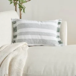 Life Styles Chambray Striped Throw Pillow - Mina Victory 10 Life Styles Chambray Striped Throw Pillow - Mina Victory -Mina Victory Shop GUEST bee3516f 9619 4337 9fd3 5539f3faab52