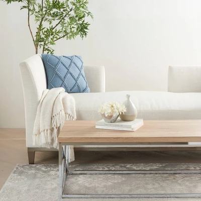 18"x18" Life Styles Diamond Lattice Square Throw Pillow Ocean Blue - Mina Victory 4 18"x18" Life Styles Diamond Lattice Square Throw Pillow Ocean Blue - Mina Victory - Image 2