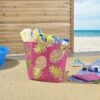 Mina Victory Pineapple Hot Pink Beach Tote Bag -Mina Victory Shop GUEST c94788e7 c070 4339 9e8a c1b67f3cc3a5
