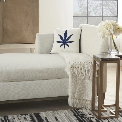 Mina Victory Royal Palm NS249 Indigo 16"X16" Throw Pillow 3 Mina Victory Royal Palm NS249 Indigo 16"X16" Throw Pillow