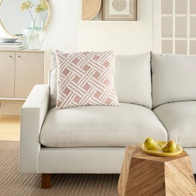 20"x20" Oversize Faux Shearling Fur Jacquard Basketweave Square Throw Pillow - Mina Victory 4 20"x20" Oversize Faux Shearling Fur Jacquard Basketweave Square Throw Pillow - Mina Victory - Image 2