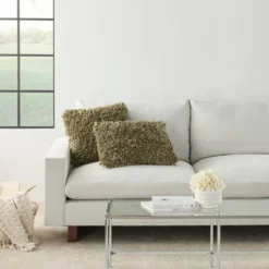 14"x20" Oversize Shag Chindi Short Cut Lumbar Throw Pillow Sage - Mina Victory -Mina Victory Shop GUEST cdd01060 1d9e 4cd4 bec0 dbdf78bdba34 1
