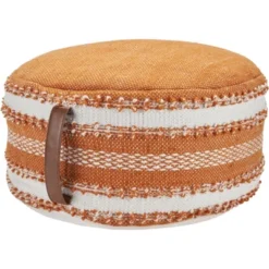 Mina Victory Woven Stripes Outdoor Pouf With Handle -Mina Victory Shop GUEST cf0dfe6a 137a 465b a512 94737bfe25c5