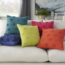 Mina Victory Life Styles Tufted Dots Solid Indoor Throw Pillow 18x18 -Mina Victory Shop GUEST d09ef6ed 8771 4882 83a4 b3f0c817087e