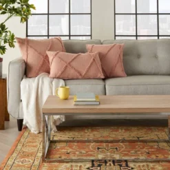 18"x18" Distressed Diamond Square Throw Pillow - Nourison -Mina Victory Shop GUEST d4256212 9926 4d07 8734 6c7c4748d809