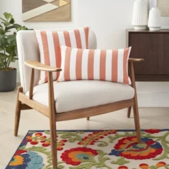 Mina Victory Multi Stripes Reversible Indoor Outdoor Throw Pillow -Mina Victory Shop GUEST d6c2cd8e 6215 4a08 a357 5a75eb43b196