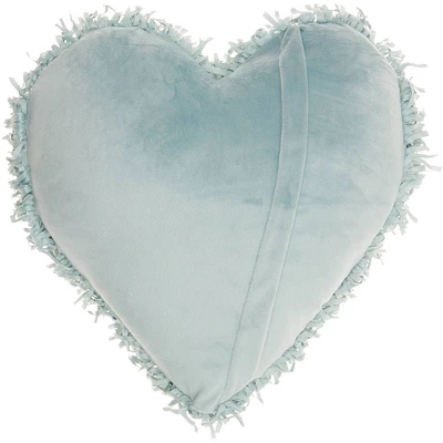 Shag Frame Heart Throw Pillow Blue - Mina Victory 3 Shag Frame Heart Throw Pillow Blue - Mina Victory