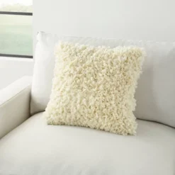17"x17" Shag Chindi Short Cut Square Throw Pillow Ivory - Mina Victory 12 17"x17" Shag Chindi Short Cut Square Throw Pillow Ivory - Mina Victory -Mina Victory Shop GUEST ddfb1cbd 0811 4d45 b81e de1324dc7120