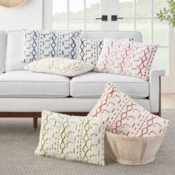 Oversize Life Styles Woven Boho Pattern Throw Pillow - Mina Victory