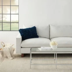 14"x20" Oversize Shag Chindi Short Cut Lumbar Throw Pillow Navy - Mina Victory -Mina Victory Shop GUEST debe70a3 f8e1 4355 8f51 dd456fcbf5e4