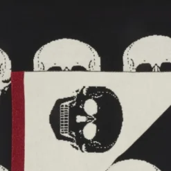 Mina Victory Halloween Skull 50" X 60" Black/White Throw Blanket -Mina Victory Shop GUEST e11db08e 2b68 46b8 b21d cc42abc22f92