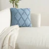 18"x18" Life Styles Diamond Lattice Square Throw Pillow Ocean Blue - Mina Victory