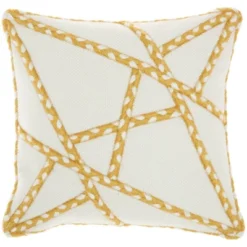 18"x18" Woven Braided Geometric Outdoors Square Throw Pillow - Mina Victory -Mina Victory Shop GUEST ecf98786 716f 48c9 968c 01b42e3d9411