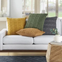 Mina Victory Life Styles Cotton Knitted 18"x18" Indoor Throw Pillows Set Of 2 -Mina Victory Shop GUEST f206c1cf bfb6 4e6b b022 75617c4a2e49