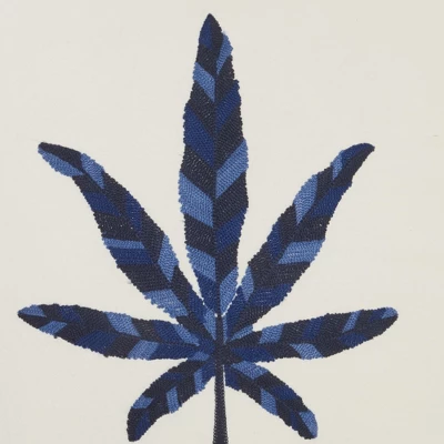 Mina Victory Royal Palm NS249 Indigo 16"X16" Throw Pillow 4 Mina Victory Royal Palm NS249 Indigo 16"X16" Throw Pillow - Image 2