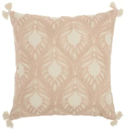 Mina Victory Life Styles Embroidered Feathers 18" X 18" Indoor Throw Pillow -Mina Victory Shop GUEST f93ebf52 5555 4c7c 95e5 2a426ec5d9e3