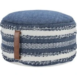 Mina Victory Woven Stripes Outdoor Pouf With Handle -Mina Victory Shop GUEST ff52eb15 4698 433a adb3 7f1e1d178d41